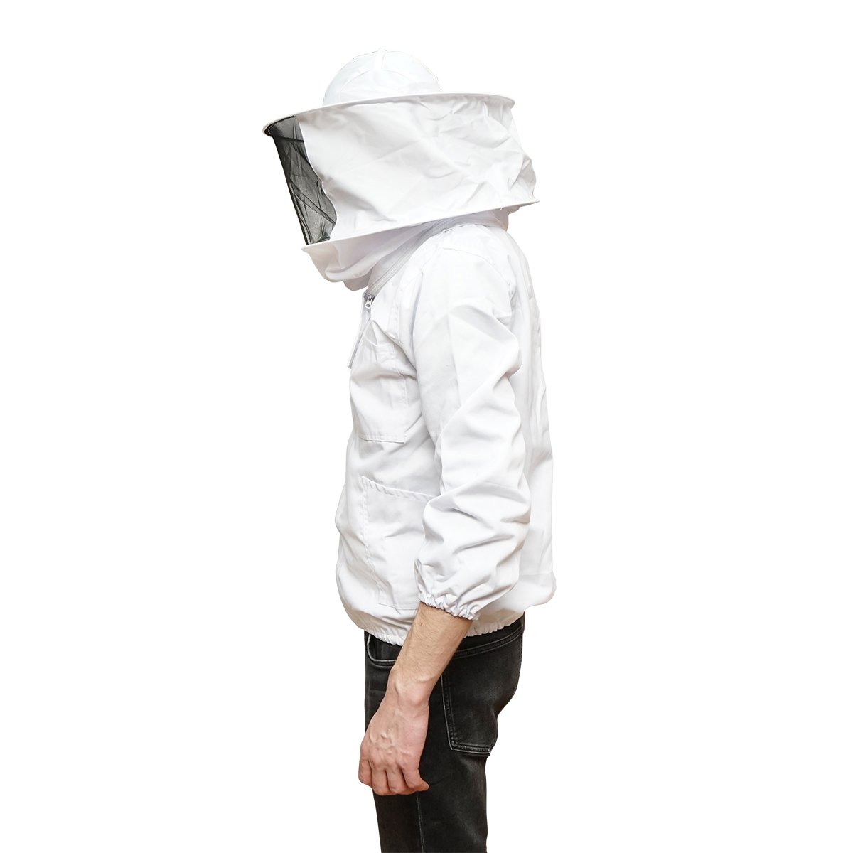Bluza apicola alba cu masca de protectie marimea XXL
